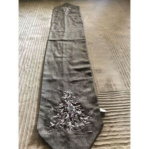 Christmas Table Runner 13”x73” Silver